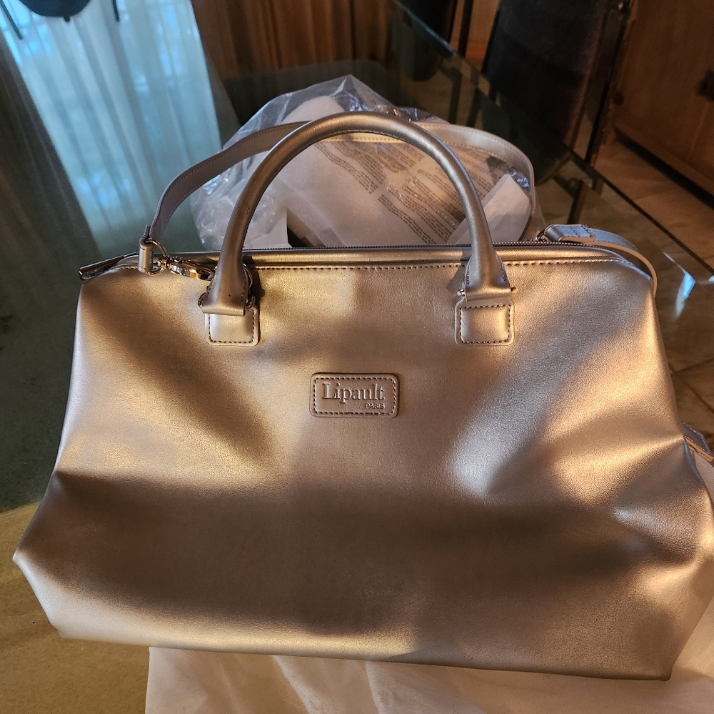 LIPAULT Paris Silver New Bowling Bag Tote + Wallet - Picture 7 of 11
